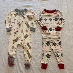 Burt's Bees Holiday PJ's 3-6M (Lot of 2 Pairs)